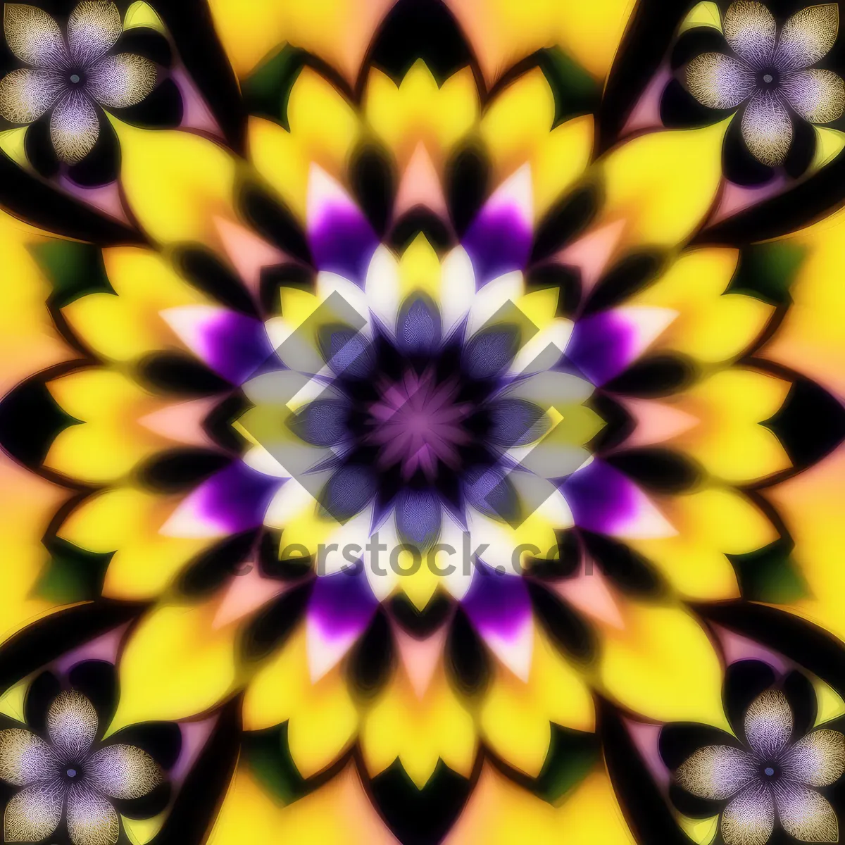 Picture of Bursts of Lilac Floral Vibrance with Yellow Hues