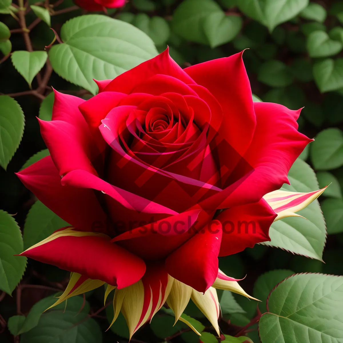 Picture of Blooming Romance: Pink Rose Petals in Garden