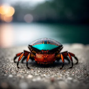 Colorful Beetle with Intricate Antenna Detail