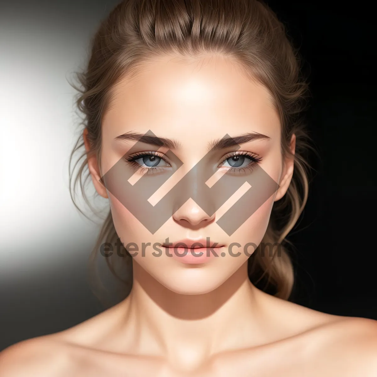 Picture of Closeup of Attractive Model's Fresh Face and Healthy Skin