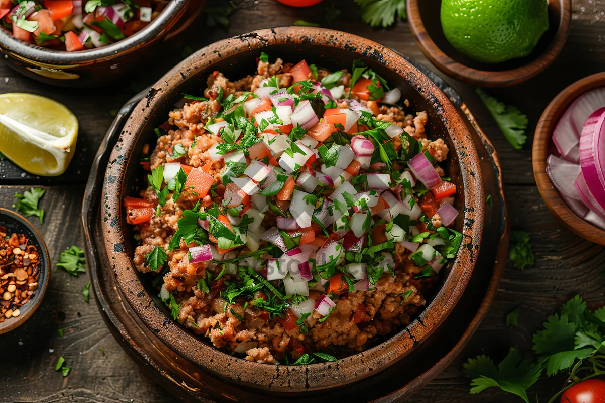 Picture of Tasty Vegetable Salad Plate with Fresh Ingredients