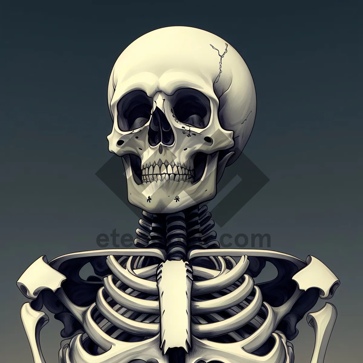 Picture of Spooky Skeleton Head Bust with Mechanical Headdress