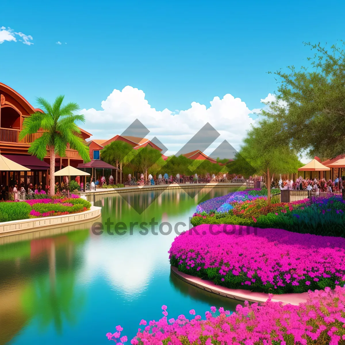 Picture of Serene Resort Reflection on Water