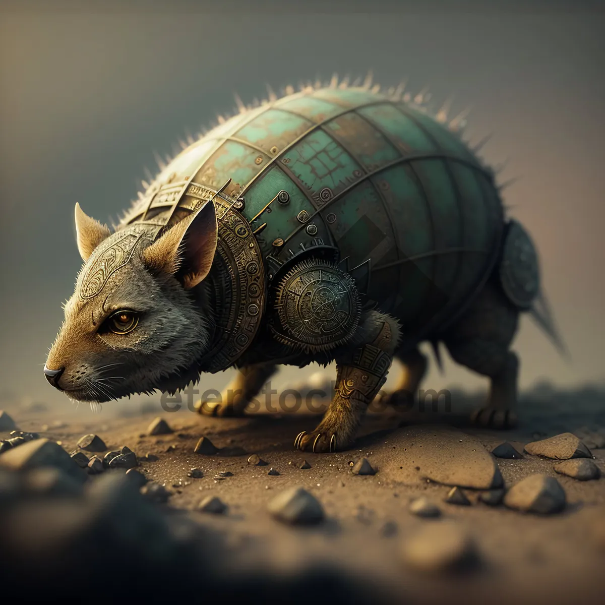 Picture of Wildlife Armadillo - Slow-moving Mammal with Protective Shell