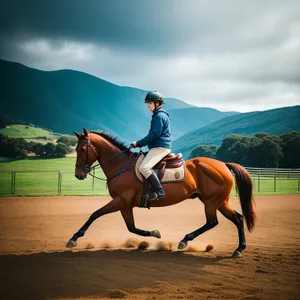 Riding Horse in the Field: Equestrian Freedom