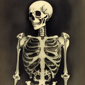 Spooky Skeleton Head in Haunted Cemetery