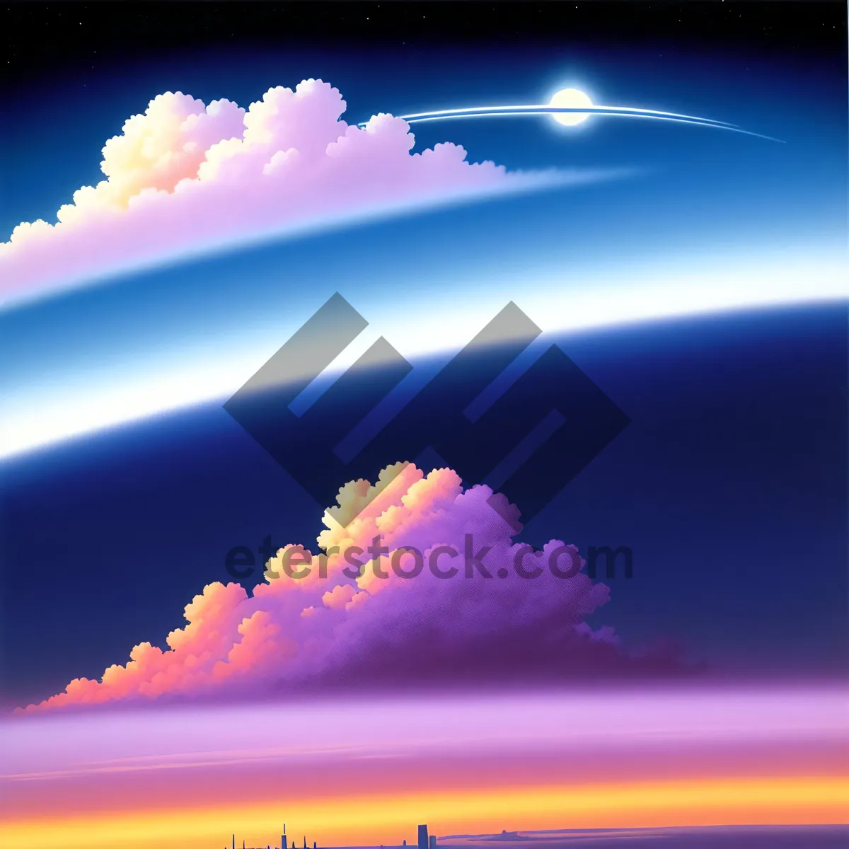 Picture of Radiant Space: Luminous Sky with Sun and Clouds"

or

"Bright Starry Weather - Sky and Space Wallpaper Design
