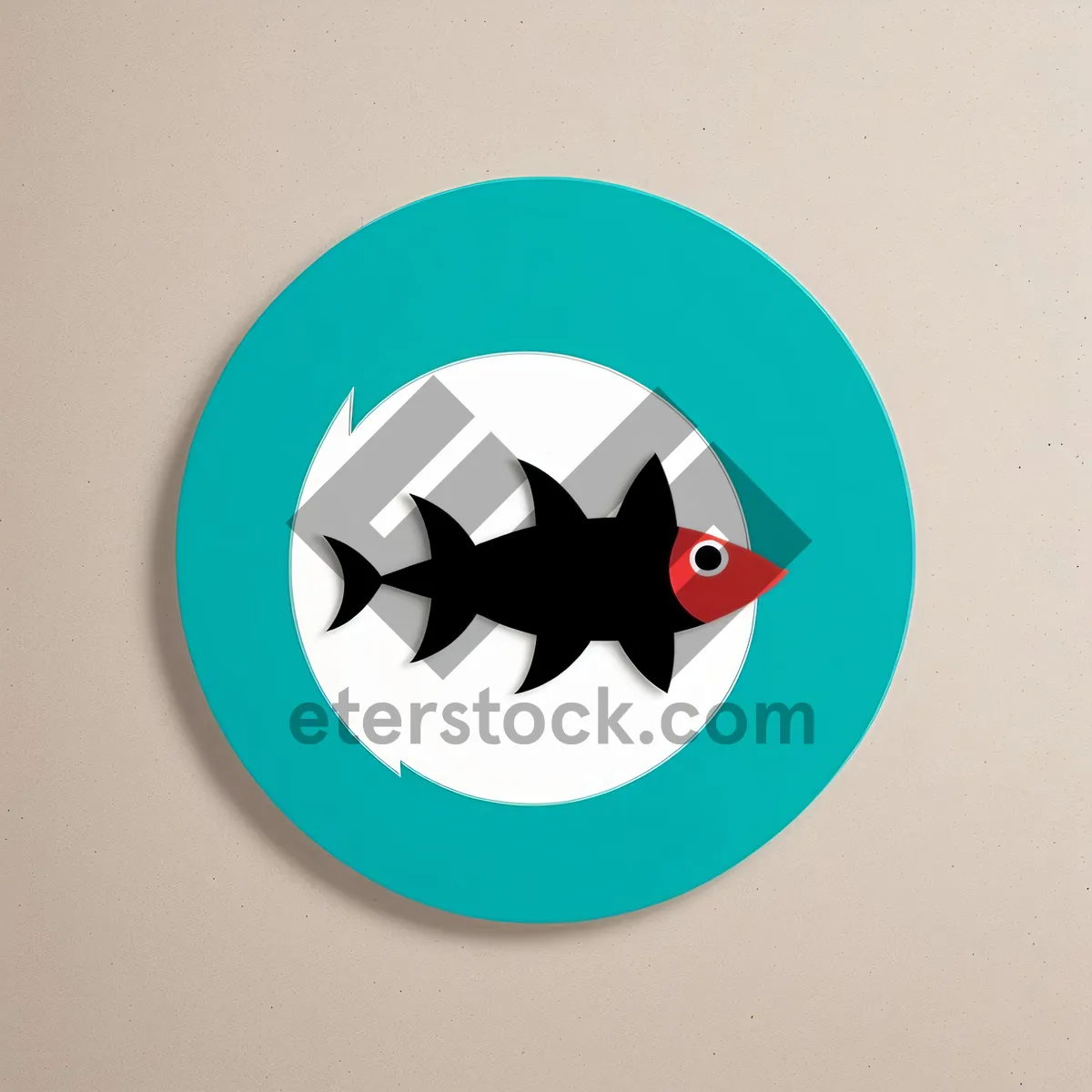 Picture of Shiny black round button icon with shadow