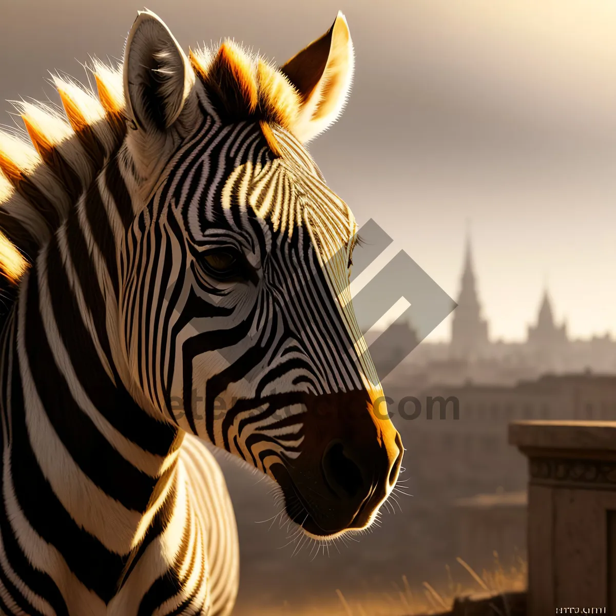 Picture of Wild Striped Equine in African Grasslands