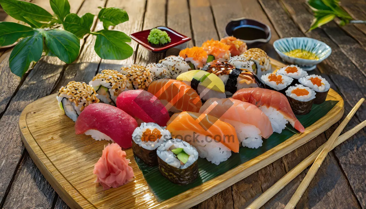 Picture of Fresh Salmon Salad with Rice and Vegetables