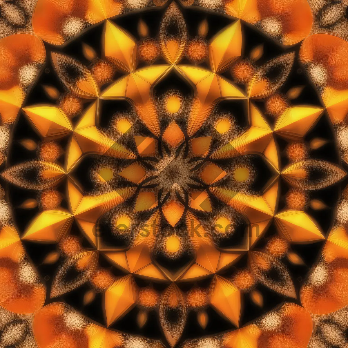 Picture of Vibrant Pumpkin Sunflower Pattern Graphic