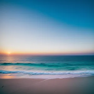 Serene Sunset Over Tropical Beach