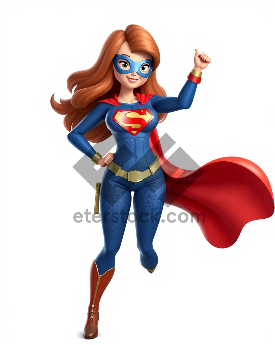 Picture of Silhouette of superhero cartoon character in cape