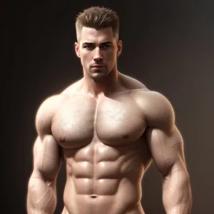 Muscular Male Torso, Power and Strength
