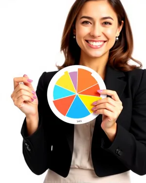 Happy successful businesswoman portrait smiling in office.