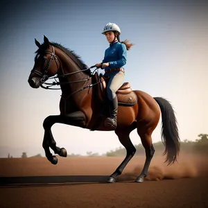 Professional equestrian rider on majestic stallion