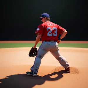 Active Ballplayer in Baseball Game Action