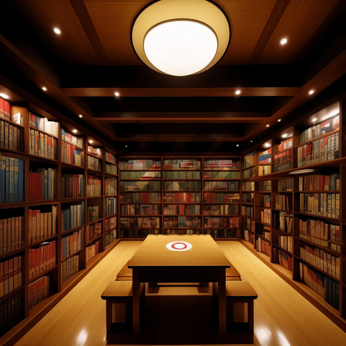 Picture of Modern library interior architecture with floor structure design.