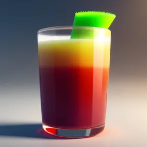 Refreshing Fruit Cocktail in a Clear Glass