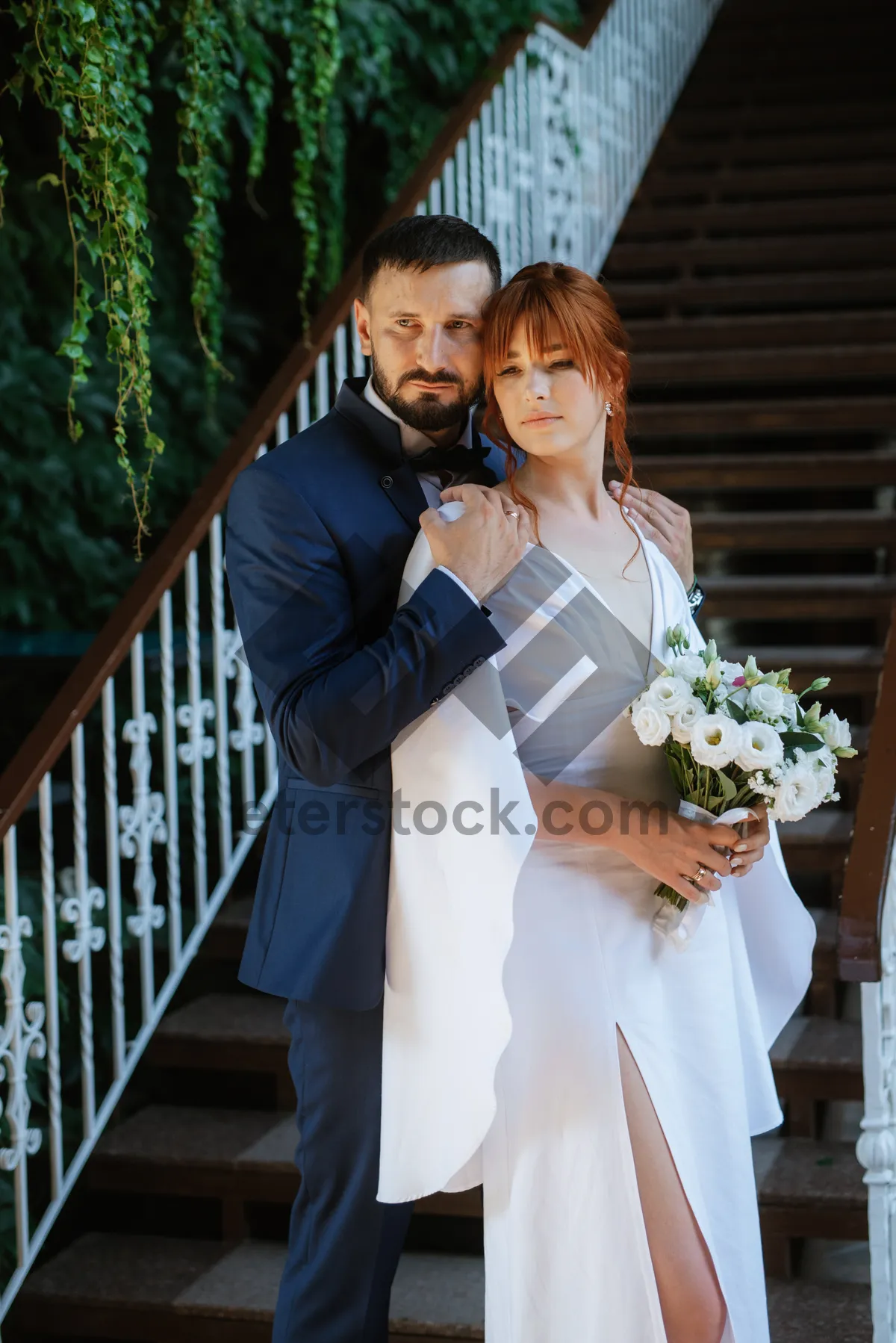 Picture of Happy Couple Wedding Celebration Outdoors