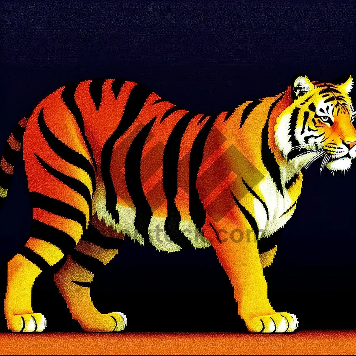 Picture of Wild Striped Tiger Cat in Jungle