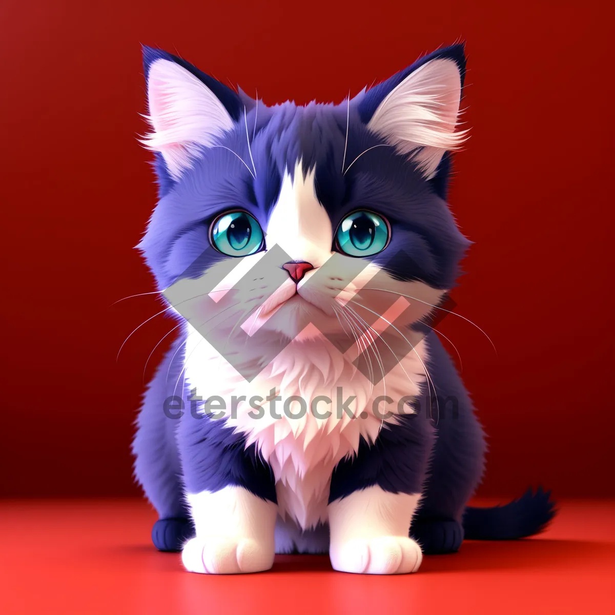 Picture of Curious Gray Kitty with Fluffy Fur and Adorable Whiskers