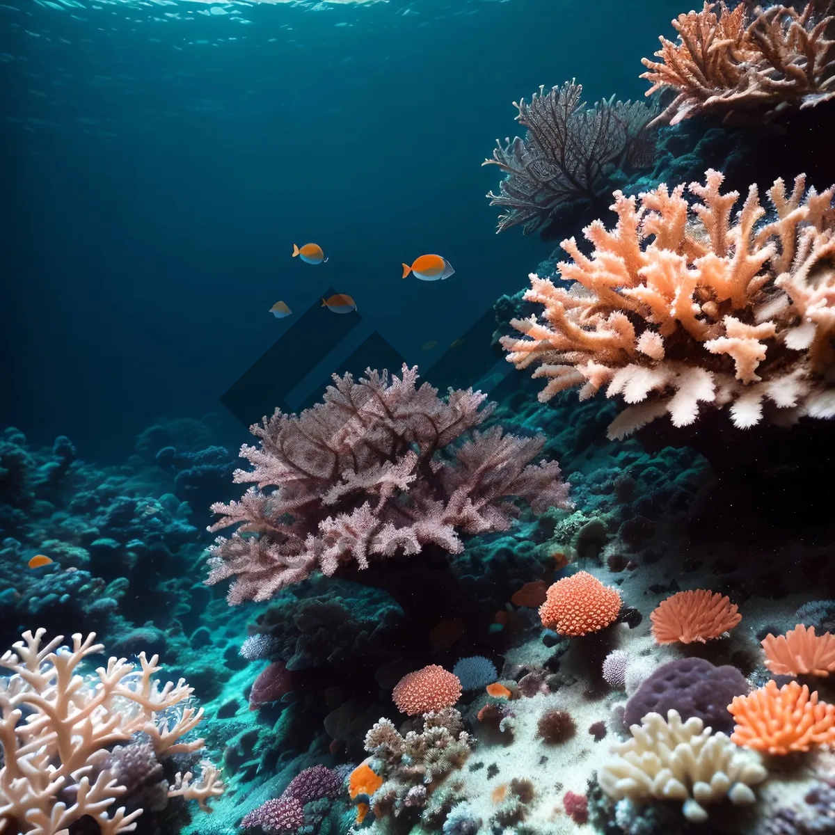 Picture of Colorful Coral Reef in Exotic Underwater Paradise