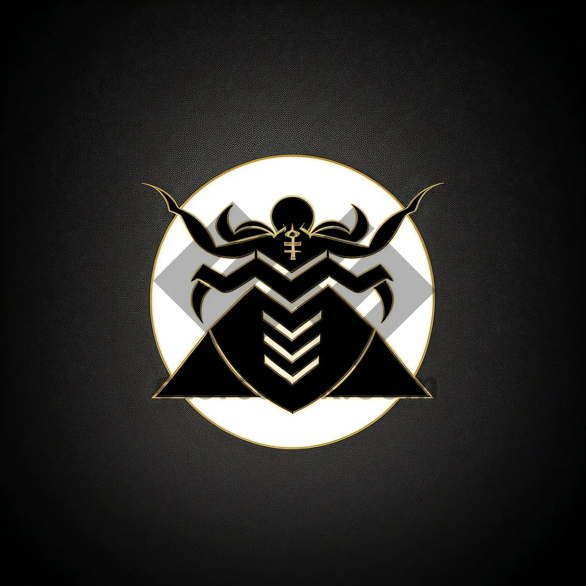 Picture of Pirate Moon: Gothic Heraldry Symbol in Black Silhouette