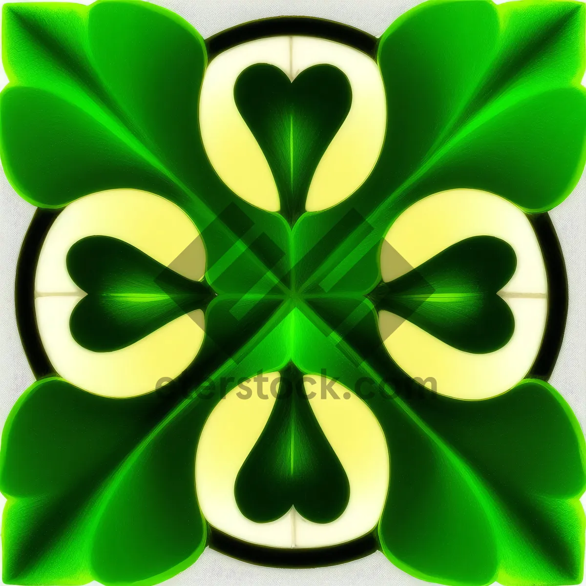 Picture of Artistic Clover Symbol Design Set with Leaf Icon