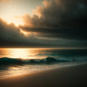 Serene Sunset over Tropical Beach
