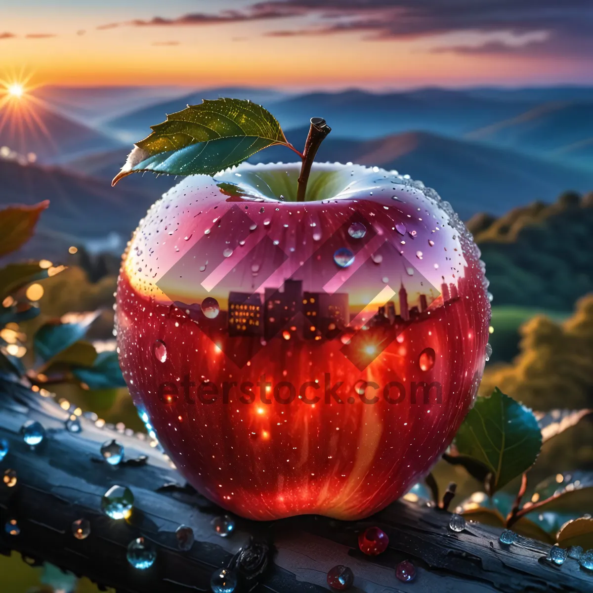 Picture of Fresh and Juicy Red Delicious Apple