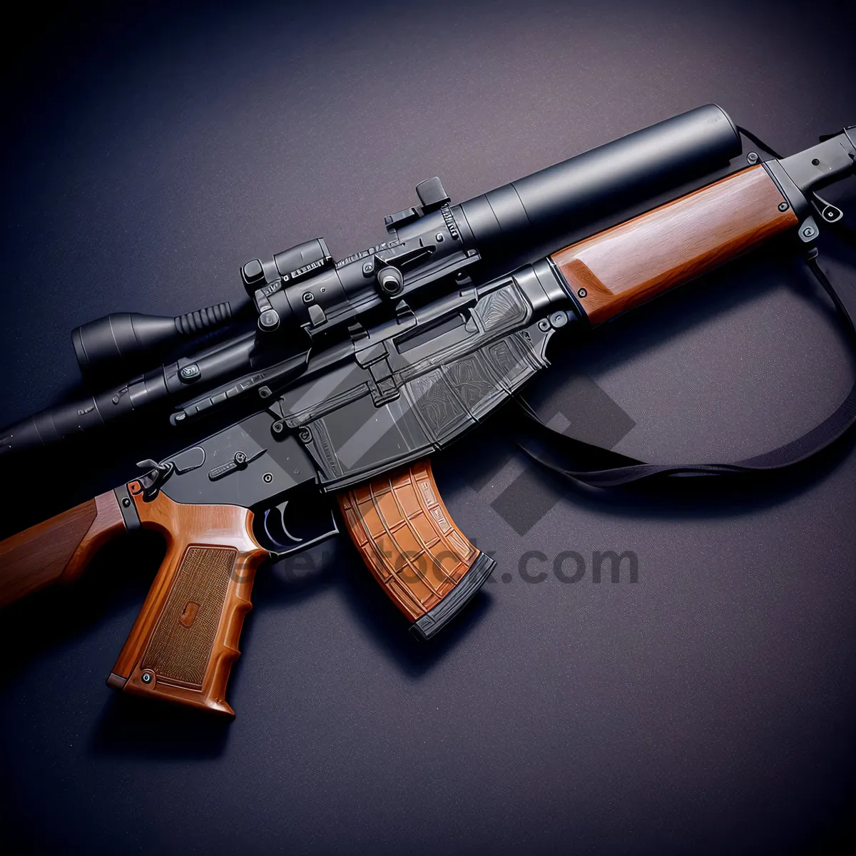 Picture of Black Assault Rifle: Reliable Firearm for Military Use