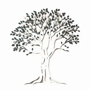 Black Oak Tree Silhouette Graphic Design Element