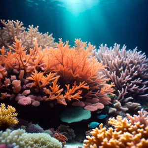 Tropical Coral Reef Teeming with Colorful Marine Life