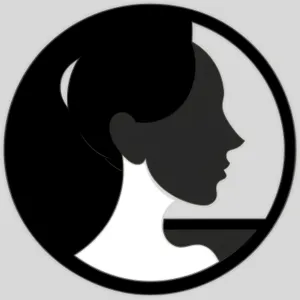 Cartoon Haircut Icon: Black Design Symbol