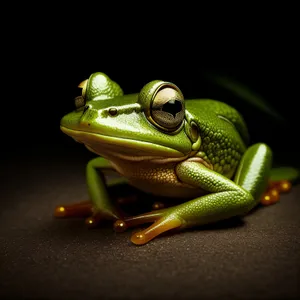 Bulging-eyed Tree Frog: Vibrant Orange Amphibian in Wildlife