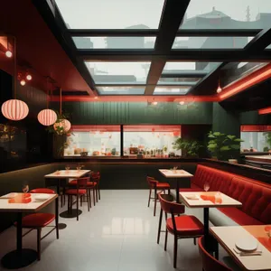 Modern interior design of a luxury restaurant space.
