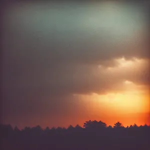 Vibrant Sunset Horizon with Celestial Light