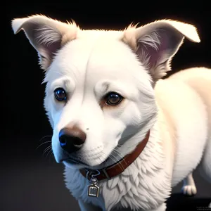 Adorable white retriever puppy portrait, a cute canine friend.