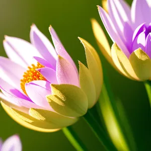 Vibrant Blooming Pink Waterlily in Garden Pond