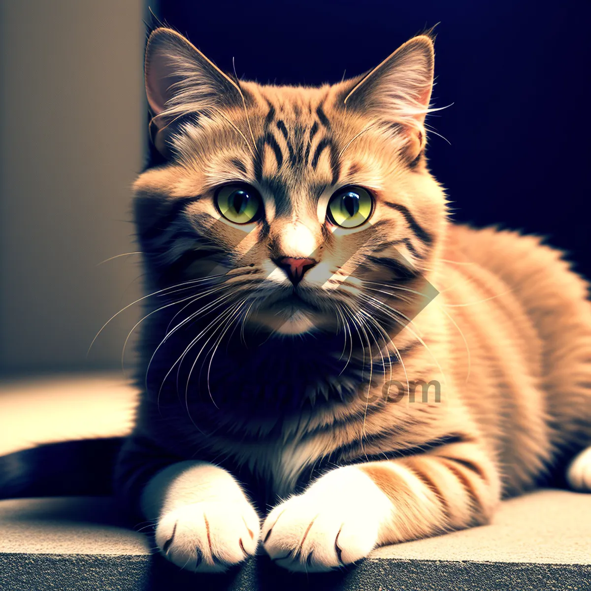 Picture of Adorable Fluffy Tabby Kitten with Curious Whiskers