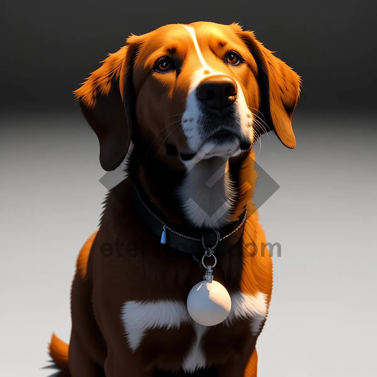 Picture of Adorable Canine Companion: Purebred Walker Hound Puppy in Studio Portrait