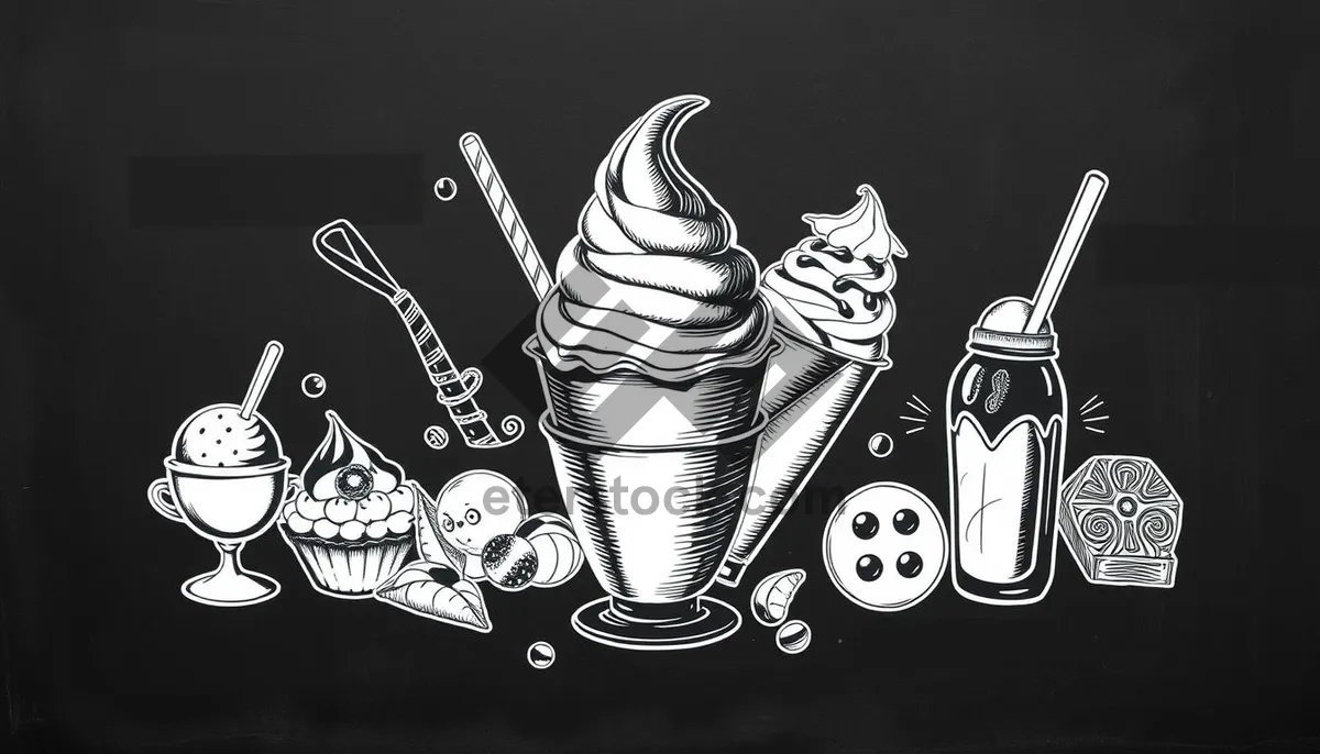 Picture of Black abstract art design with intricate patterns.