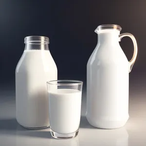 Healthy Dairy Beverage in Transparent Water Jug