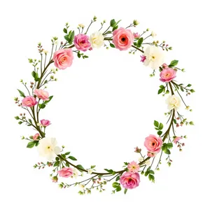 Ornate floral border design with grunge elements