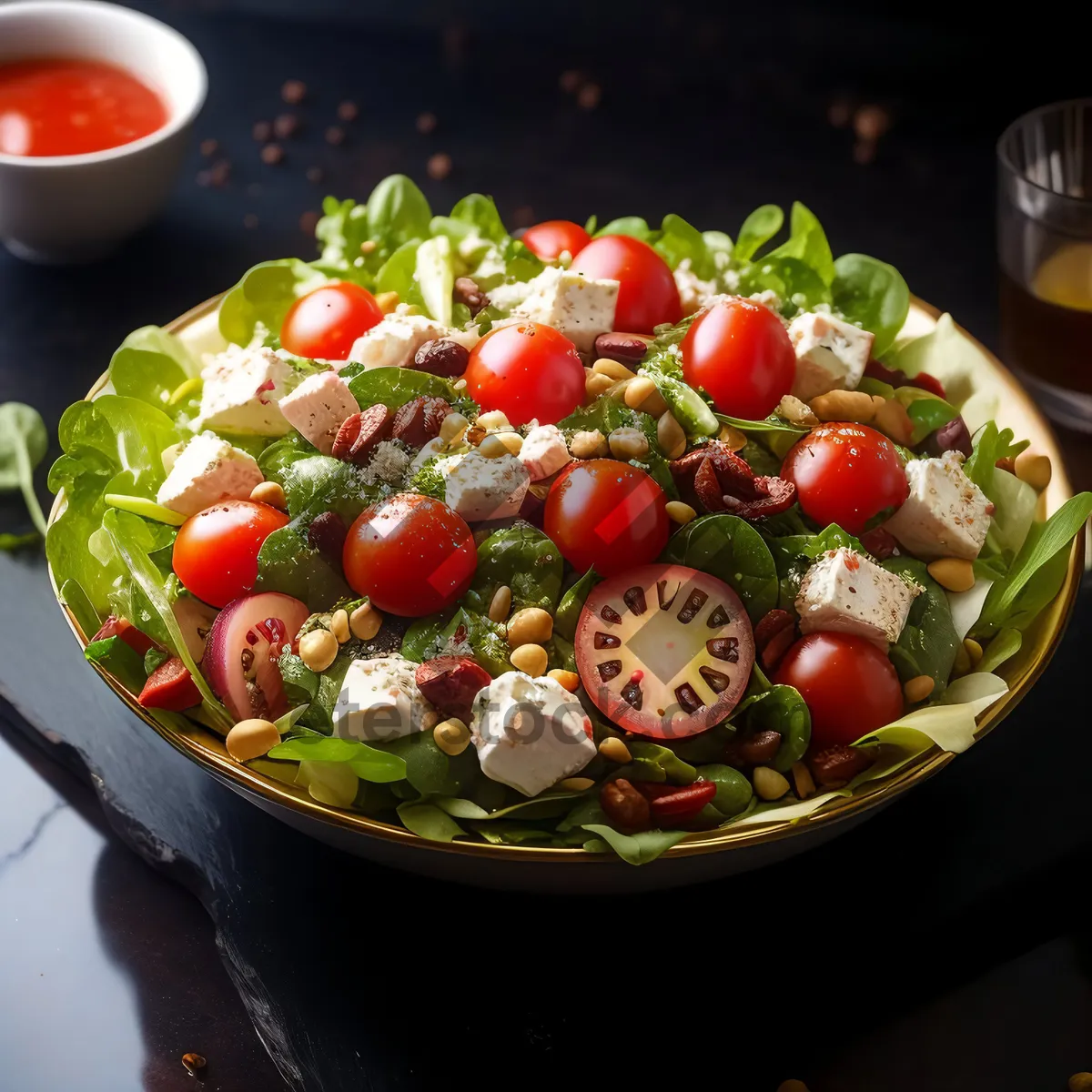 Picture of Fresh and Delicious Vegetable Salad on Plate