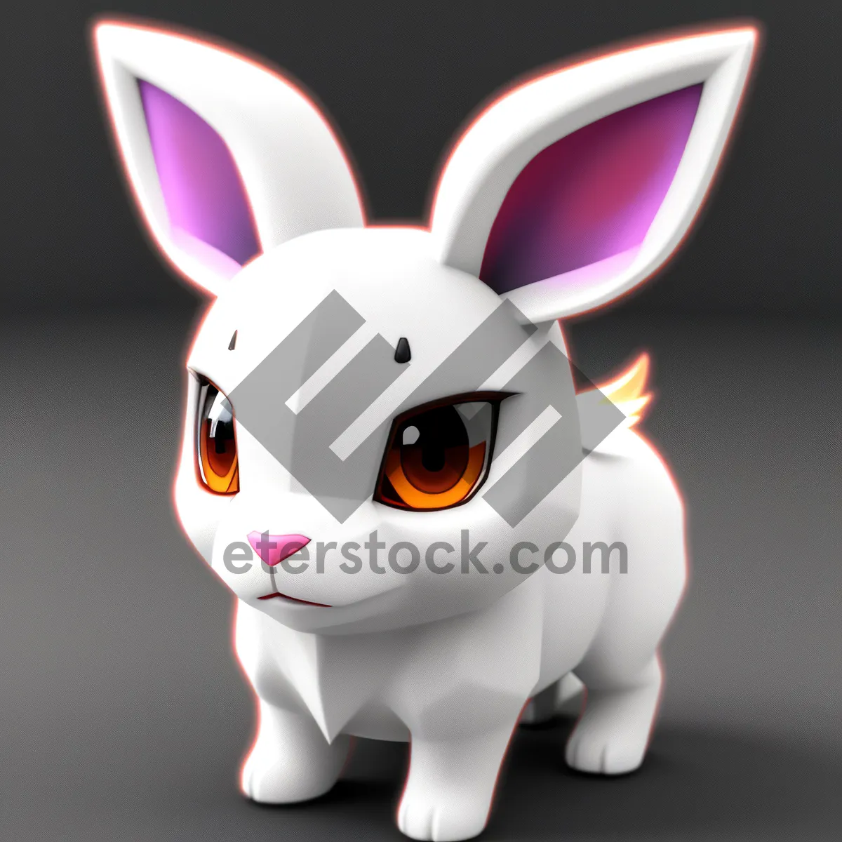 Picture of Piggy Bank Bunny: Cute Cartoon Animal Saving Money