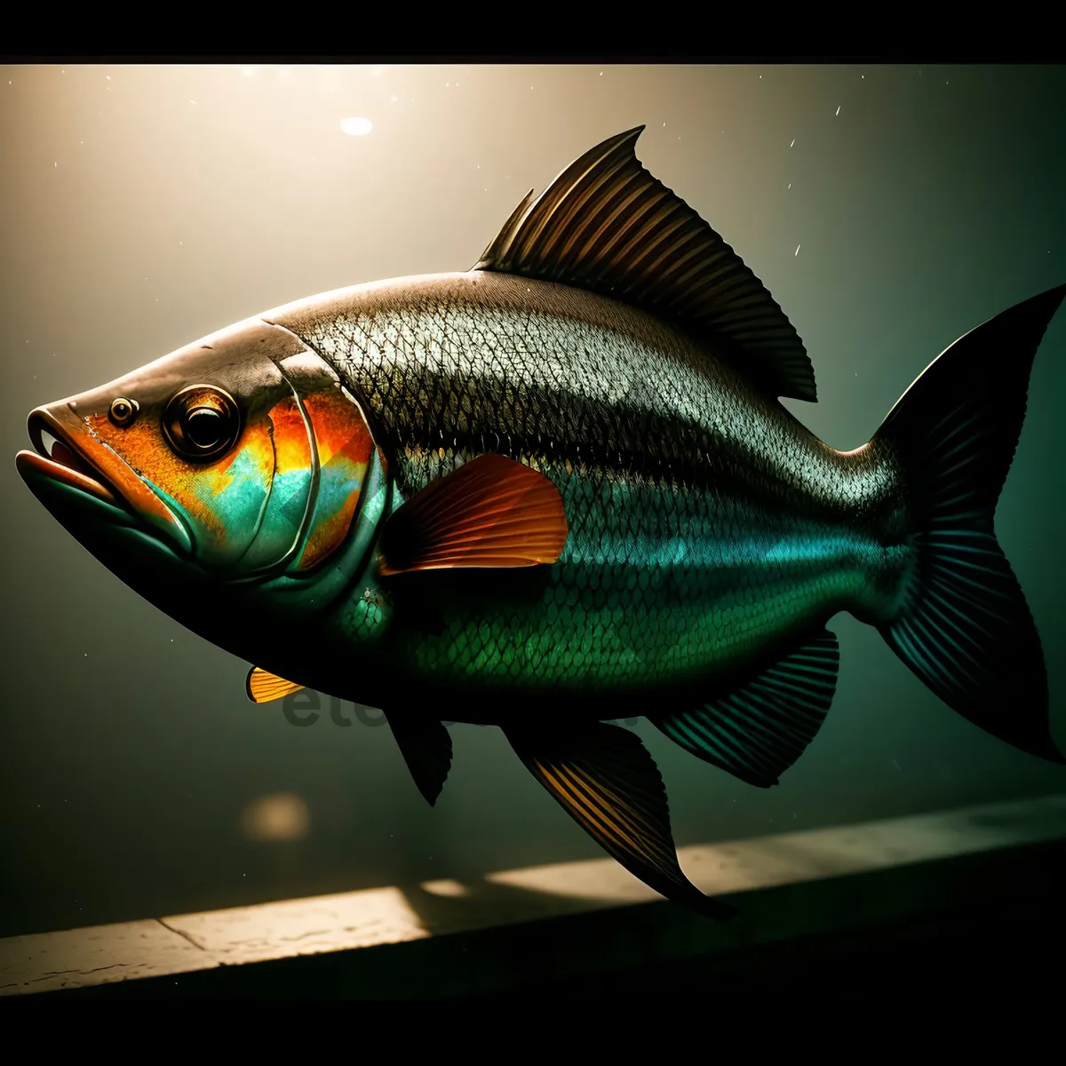 Picture of Colorful Goldfish Swimming peacefully amidst Aquatic Underwater World