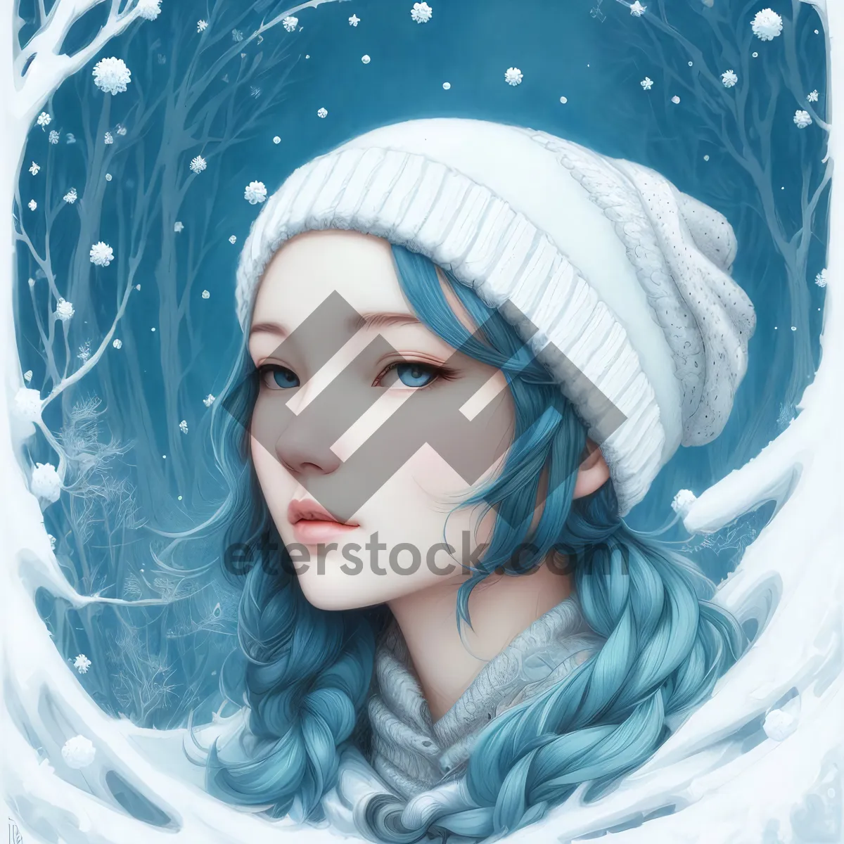Picture of Beautiful Winter Portrait of a Happy Lady with a Lovely Smile