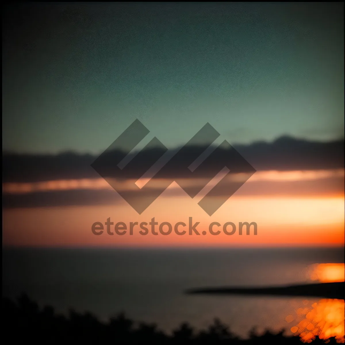 Picture of Vibrant Sunset Over the Ocean